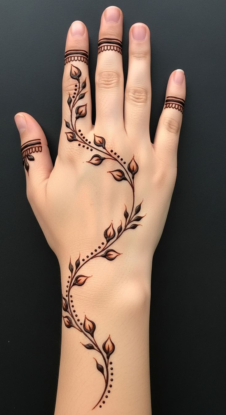 Trailing vines festival henna design